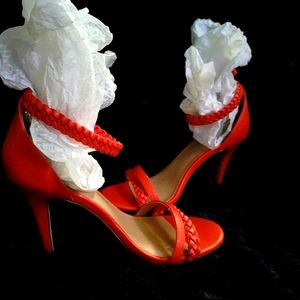 Orange Braided Heels